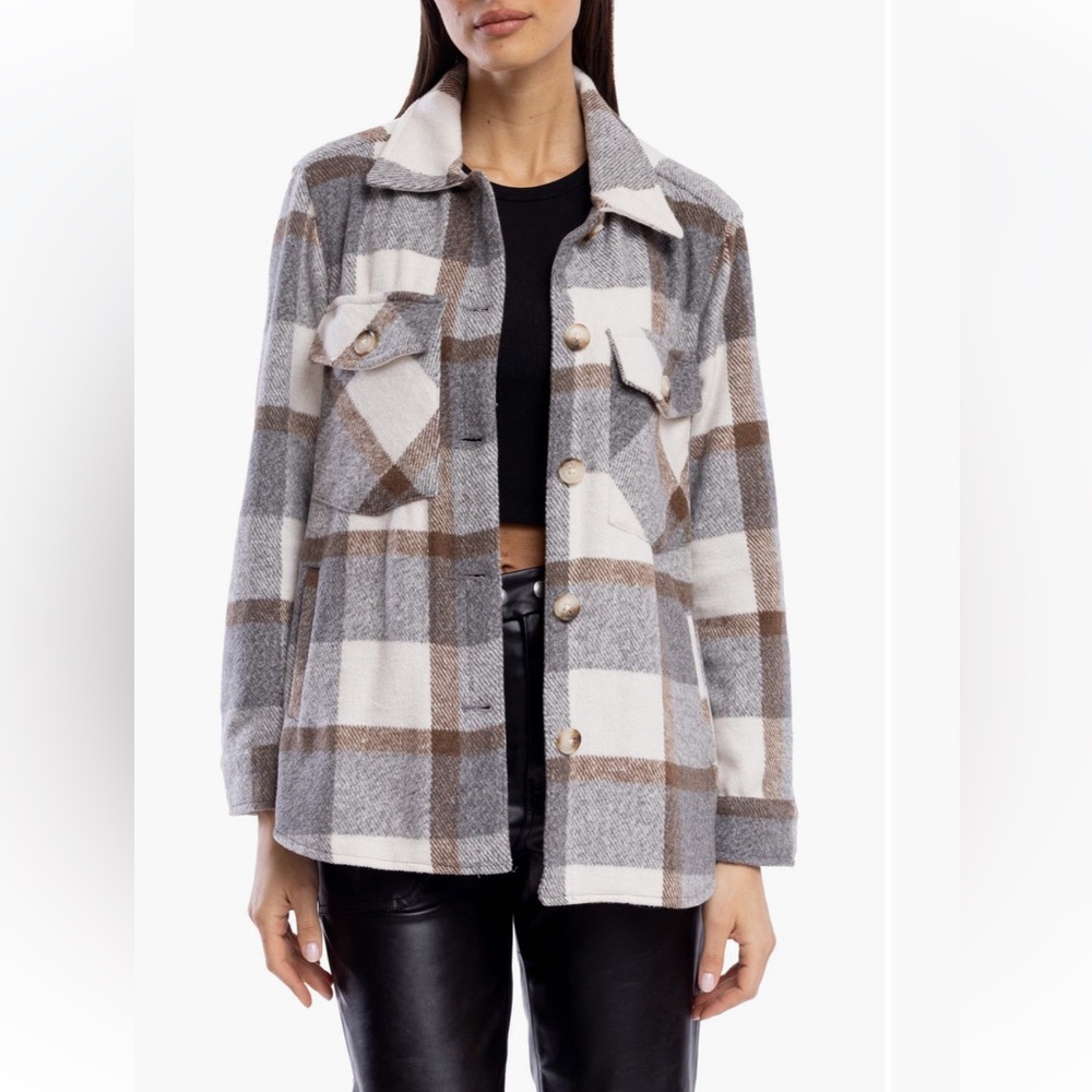 BLANKNYC Easy Does It Plaid Shacket